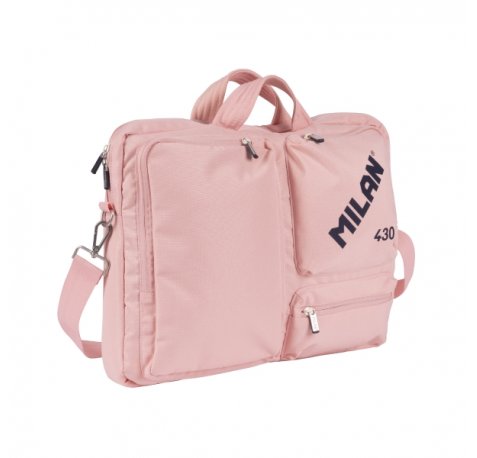 Milan 403 Since 1918 Maletin para Portatiles hasta 17" - Cierre de Cremallera - 3 Compartimentos - 42x34x9cm - Color Rosa