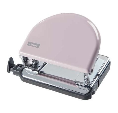 Petrus 52 Retro Taladro Perforador Metalico - Hasta 20 Hojas - Marcas de Formato - Facil Vaciado - Punzones 5.5mm - Color Strawberry Cream