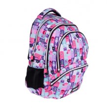 Milan Aliens 2 Mochila Escolar 25L - Bolsillos Laterales de Malla - Compartimento Interior para Portatil - 4 Cremalleras - 46.5x30x17cm - Color Rosa