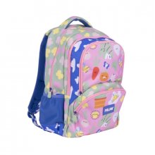 Milan Green and Grow Mochila Escolar 25L - Bolsillos Laterales de Malla - Compartimento Interior para Portatil - 4 Cremalleras - 46.5x30x17cm - Multicolor
