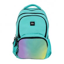 Milan Sunset Mochila Escolar 25L - Bolsillos Laterales de Malla - Compartimento Interior para Portatil - 4 Cremalleras - 46.5x30x17cm - Color Verde