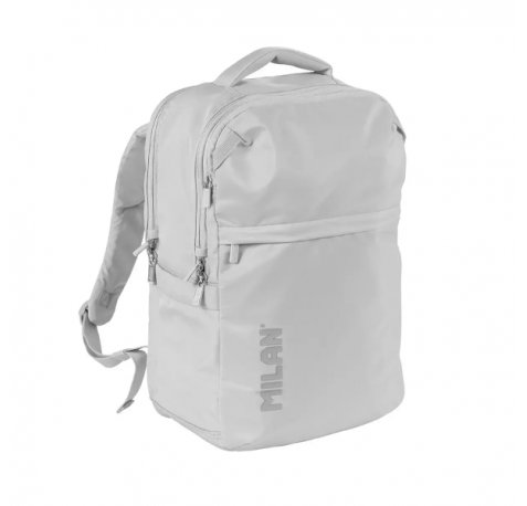 Milan Shadow Mochila 25L - 2 Bolsillos Delanteros, 2 Bolsillos Laterales, Compartimento Acolchado para Portatil hasta 16" - Asas Regulables y Acolchadas - Color Gris