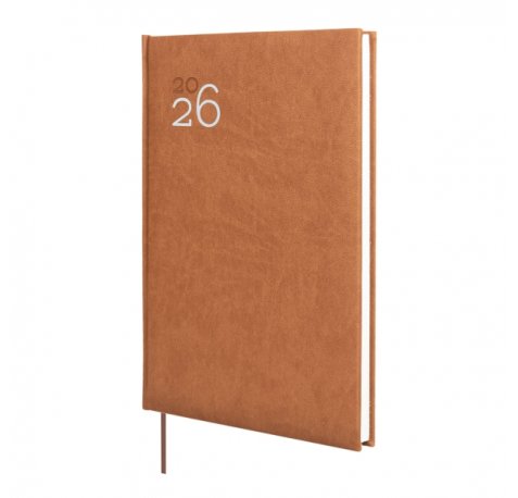 Finocam Dynamic Milano Agenda Profesional - Anual 2026 - Tapa Dura Acolchada - Formato Y11 - 168x19x245mm - Semana Vista en Vertical - Color Marron