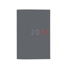 Finocam Planificador de Sobremesa Internacional - Anual 2027 - Mes Vista - Formato Y11 - 165x240mm - Tapa de Carton - Esquinas Microperforadas - Papel de 120g/m2 - Color Gris