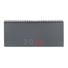 Finocam Agenda Planificador Internacional - Anual 2026 - Espacio para Escribir - 290x8x120mm - Semana Vista en Vertical - Color Gris