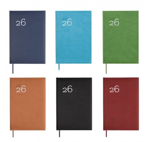Finocam Dynamic Milano Pack de 8 Agendas Surtidas - Anual 2026 - Tapa Dura Acolchada - Formato Y10 - 1 Dia por Pagina - Color Surtidos