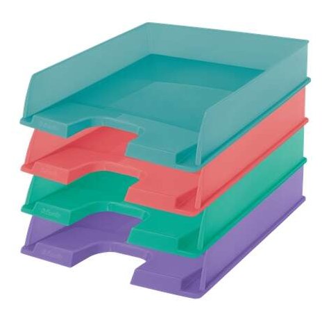 Esselte Colour'Breeze Bandejas Portadocumentos - Formato Vertical A4 - Espacio para Etiqueta Identificativa - Colores Surtidos (10 uds)