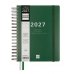 Finocam Tempus Agenda - Anual 2027 - 1 Dia por Pagina - 155x217mm - Espiral Doble - Tapa Extradura de Polipropileno - 2 Cintas Marcapaginas - Papel Crema de 80g/m2 - Color Verde