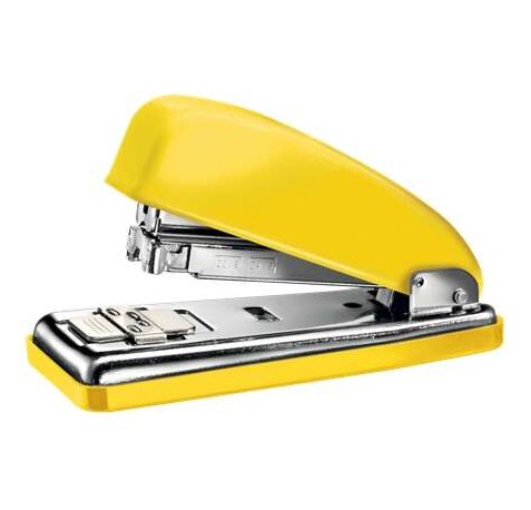 Petrus 226 Grapadora Metalica - Hasta 30 Hojas - Grapado Cerrado, Abierto y Clavado - Color Amarillo Metalizado