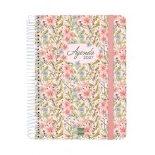 Finocam Cloe Agenda de Espiral en Catalan - 16 Meses - Semana Vista Horizontal - Formato E10 - 155x212mm - Tapa Dura - Papel de 100g/m2 - Goma Elastica - Adhesivos Tematicos - Multicolor