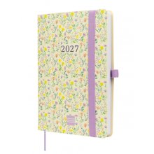 Finocam Capri Agenda de Tapa Blanda en Catalan - 16 Meses - Semana Vista Horizontal - Formato F4 - 118x168mm - Papel de 80g/m2 - Bolsillo Interior - Cierre con Goma - Multicolor