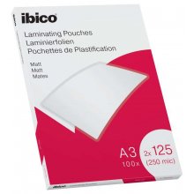 Ibico Mate A3 250 Micras Carteras de Plastificar - Superficie Mate - Plastifica Papel, Fotos, Tarjetas de Visita - Transparente