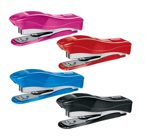 Petrus 200 Liliput WOW Grapadora + 1 Caja de 1.000 Grapas 23/6 - Hasta 12 Hojas - Grapas 23/6 - Grapado Cerrado y Clavado - Colores Surtidos (10 uds)