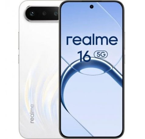 Realme 16 5G Smartphone Pantalla 6.57" - 8GB - 256GB - Camara 50MP - Bateria 6550mAh - Carga Rapida 45W - Color Blanco