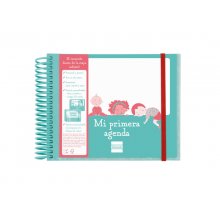 Finocam Infantil.2 Agenda sin Fechar - 1 Dia por Pagina - 160x130mm - Tapas de Polipropileno - Papel de 90g/m2 - Espiral de Plastico - Cierre con Goma - Color Turquesa