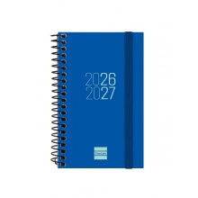 Finocam Espir Agenda Escolar 26/27 - Semana Vista Horizontal - Formato E3 - 79x127mm - Tapas de Polipropileno - Papel de 80g/m2 - Espiral Metalica - Esquinas Microperforadas - Color Azul