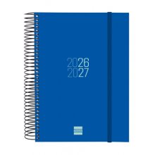 Finocam Espir Agenda Escolar 26/27 - 1 Dia por Pagina - Formato E10 - 155x212mm - Tapas de Polipropileno - Papel de 70g/m2 - Espiral Metalica - Esquinas Microperforadas - Color Azul