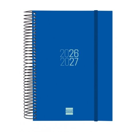 Finocam Espir Agenda Escolar 26/27 - 1 Dia por Pagina - Formato E10 - 155x212mm - Tapas de Polipropileno - Papel de 70g/m2 - Espiral Metalica - Esquinas Microperforadas - Color Azul