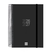 Finocam Espir Agenda Escolar 26/27 en Catalan - 1 Dia por Pagina - Formato E10 - 155x212mm - Tapas de Polipropileno - Papel de 70g/m2 - Espiral Metalica - Esquinas Microperforadas - Color Negro