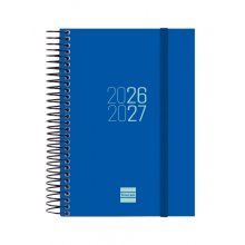 Finocam Espir Agenda Escolar 26/27 - 1 Dia por Pagina - Formato E8 - 120x171mm - Tapas de Polipropileno - Papel de 70g/m2 - Espiral Metalica - Esquinas Microperforadas - Color Azul