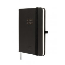 Finocam Minimal Agenda de Tapa Dura Internacional - 18 Meses - Semana Vista Horizontal - Formato M3 - 100x150mm - Papel Crema de 80g/m2 - Bolsillo Interior - Cierre con Goma - Color Negro