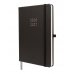 Finocam Minimal Agenda de Tapa Dura Internacional - 18 Meses - Semana Vista Horizontal - Formato M5 - 140x190mm - Papel Crema de 80g/m2 - Bolsillo Interior - Cierre con Goma - Color Negro
