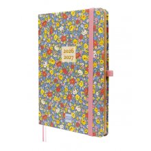 Finocam Minimal Agenda de Tapa Dura Internacional - 18 Meses - Semana Vista Horizontal - Formato M5 - 140x190mm - Papel Crema de 80g/m2 - Bolsillo Interior - Cierre con Goma - Multicolor