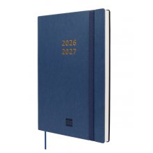 Finocam Mara Agenda de Tapa Flexible Internacional - 18 Meses - Semana Vista Vertical - Formato Y10 - 140x204mm - Papel de 80g/m2 - Esquinas Microperforadas - Cierre con Goma - Color Azul