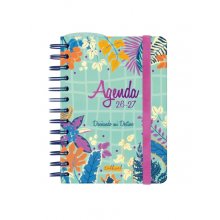 Finocam Talkual Agenda Escolar 26/27 - Semana Vista Horizontal - Formato 8Âº - 120x169mm - Tapa Dura - Papel de 100g/m2 - Espiral Metalica - Multicolor