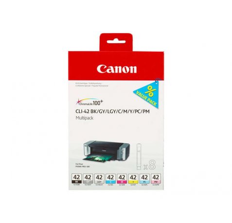 Canon CLI42 Pack de 8 Cartuchos de Tinta Originales - 6384B010