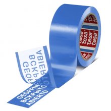 Tesa 64007 Cinta para Precintado a Prueba de Manipulaciones 50mm x 50 Metros - Para Aplicacion Manual y Automatica - Adhesivo Acrilico a Base de Agua - Color Azul