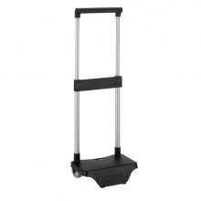 Safta Carro Portamochilas - Sujecion Universal - Material Resistente - Ruedas de PVC - Modelo Patentado - 26x10x34cm - Color Negro