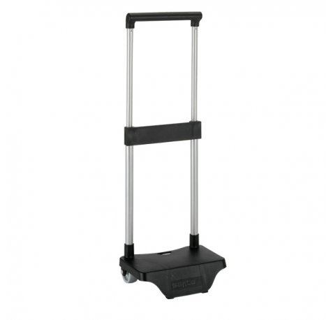 Safta Carro Portamochilas - Sujecion Universal - Material Resistente - Ruedas de PVC - Modelo Patentado - 26x10x34cm - Color Negro