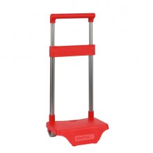 Safta Carro Portamochilas - Sujecion Universal - Material Resistente - Ruedas de PVC - Modelo Patentado - 26x10x34cm - Color Rojo