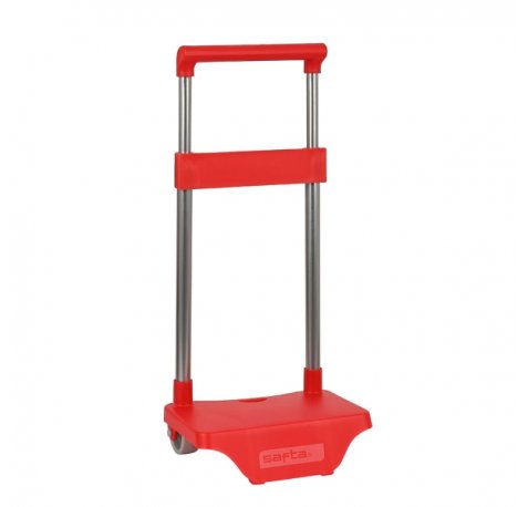 Safta Carro Portamochilas - Sujecion Universal - Material Resistente - Ruedas de PVC - Modelo Patentado - 26x10x34cm - Color Rojo