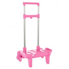 Safta Carro Portamochilas - Ruedas Antivibracion - Cubierta de Goma Transparente - Sujecion Universal - 32x16x44cm - Color Rosa