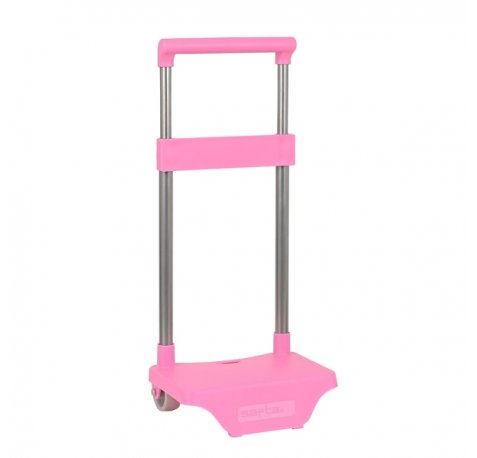 Safta Carro Portamochilas - Sujecion Universal - Material Resistente - Ruedas de PVC - Modelo Patentado - 26x10x34cm - Color Rosa