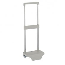 Safta Carro Portamochilas - Sujecion Universal - Material Resistente (Polipropileno) - Estructura de Acero Pintado - Ruedas de PVC Duraderas - 26x10x34cm - Color Gris