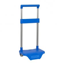 Safta Carro Portamochilas - Sujecion Universal - Material Resistente - Ruedas de PVC - Modelo Patentado - 26x10x34cm - Color Azul