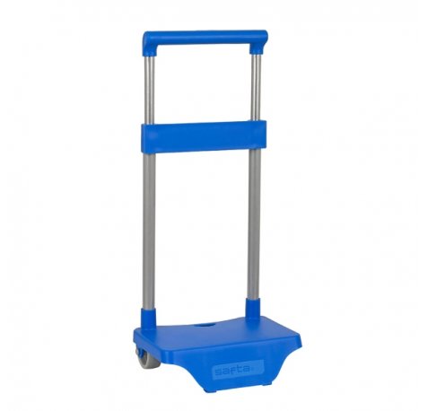 Safta Carro Portamochilas - Sujecion Universal - Material Resistente - Ruedas de PVC - Modelo Patentado - 26x10x34cm - Color Azul