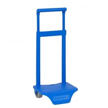 Safta Carro Portamochilas - Sujecion Universal - Material Resistente de Polipropileno - Ruedas de PVC Silenciosas - 18x16x35cm - Color Azul
