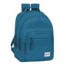 Safta Blackfit8 Egeo Mochila con 2 Compartimentos - Antirozaduras - Adaptable a Carro - Bolsillo Frontal - Portabotellas - Tirador Doble - Hombreras Ergonomicas - 20L - 320x150x420mm - Color Azul