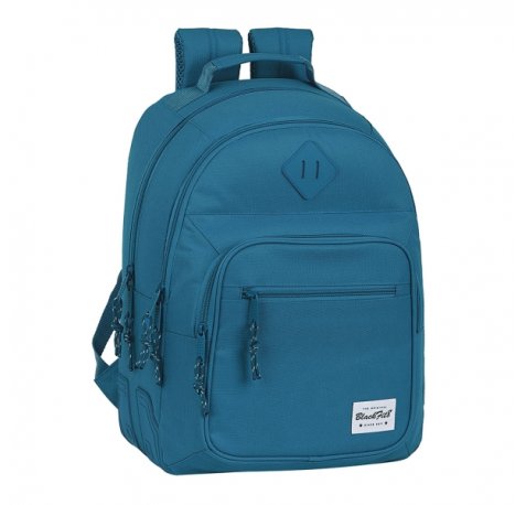 Safta Blackfit8 Egeo Mochila con 2 Compartimentos - Antirozaduras - Adaptable a Carro - Bolsillo Frontal - Portabotellas - Tirador Doble - Hombreras Ergonomicas - 20L - 320x150x420mm - Color Azul