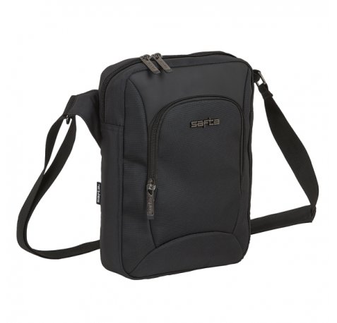 Safta Business Bandolera - Acolchado para Tablet - Tirador Doble - Bandolera Ajustable y Extraible - Hombrera Acolchada - 3.83L - 220x60x290mm - Color Negro