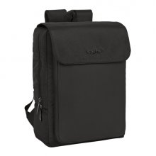 Safta Business Mochila para Portatil hasta 13.3" - Cierre Doble - Conector USB - Correas Acolchadas y Transpirable - Espalda Acolchada Ergonomica - Cinta para Maleta - Asa Superior - Color Negro
