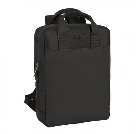 Safta Business Mochila para Portatil hasta 13.3" - Bolsillo Interior - Conector USB - Espalda y Hombreras Acolchadas - Cintas Ajustables - Cinta para Maleta - Asa Superior - Color Negro