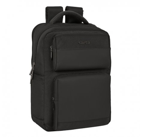 Safta Business Mochila para Portatil hasta 15.6" - Conector USB - Bolsillo Portabotellas - Bolsillo Antirrobo - Bolsillos Frontales - Acolchado - Hombreras Acolchadas y Transpirable - Color Negro
