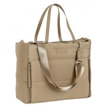 Safta Moos Capsula Camel Maletin para Portatil hasta 14.1" - Cremallera - Bolsillos Frontales - Hombrera Ajustable - Asas de Mano - 28.46L - 400x170x310mm - Color Arena