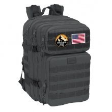 Safta Basic Mochila para Portatil hasta 15.6" - Cremalleras Bidireccionales - Bolsillos Frontales - Parches Extraibles - Cintas Regulables - 33.12L - 300x230x480mm - Color Gris