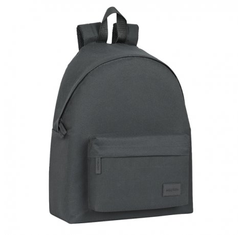 Safta Basic Mochila - Bolsillo Frontal - Hombreras Acolchadas - Espalda Ergonomica - Doble Tirador en Cremallera - Asa Superior - 18L - 330x150x420mm - Color Gris